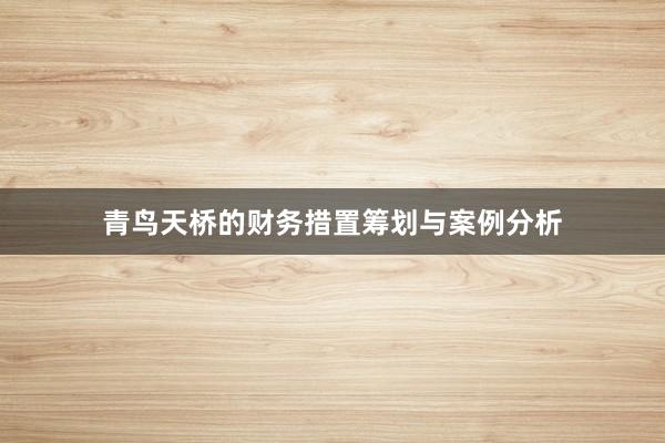 青鸟天桥的财务措置筹划与案例分析